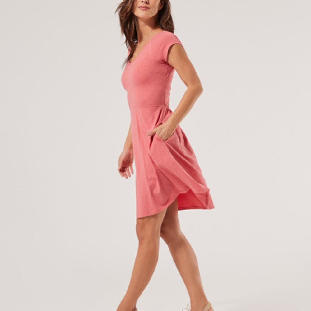 Pact Women's Tea Rose Heather* Fit & Flare Back Detail Dress